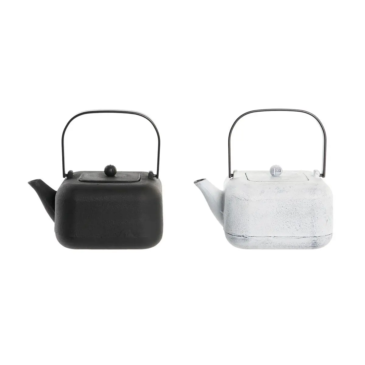 Teapot Dkd Home Decor Black Stainless Steel White 1,2 L (2 Units) 1