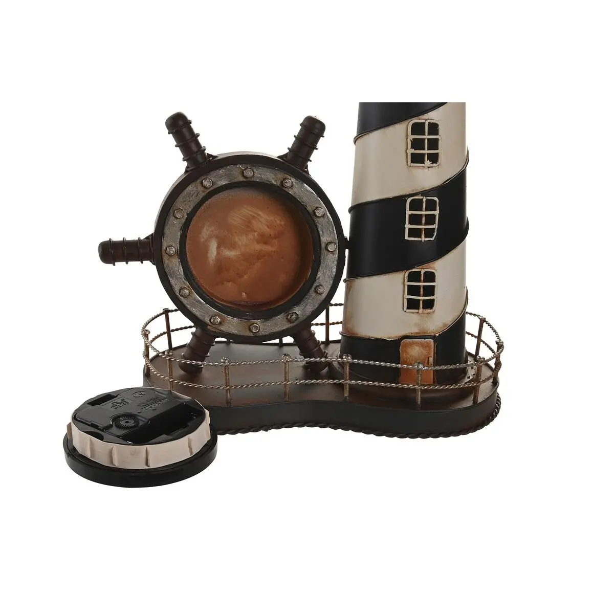 Table Clock Dkd Home Decor Black Red Headlight Vintage (2 Units) 2