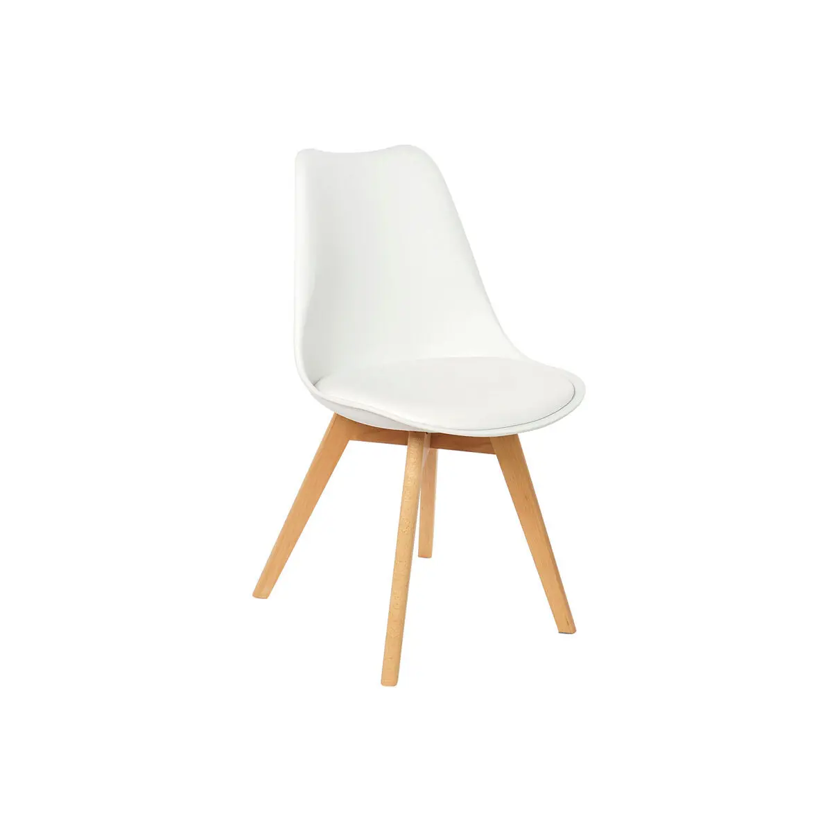 Chair Dkd Home Decor White Natural Polypropylene Beech Wood 48 X 55 X 83 Cm 1