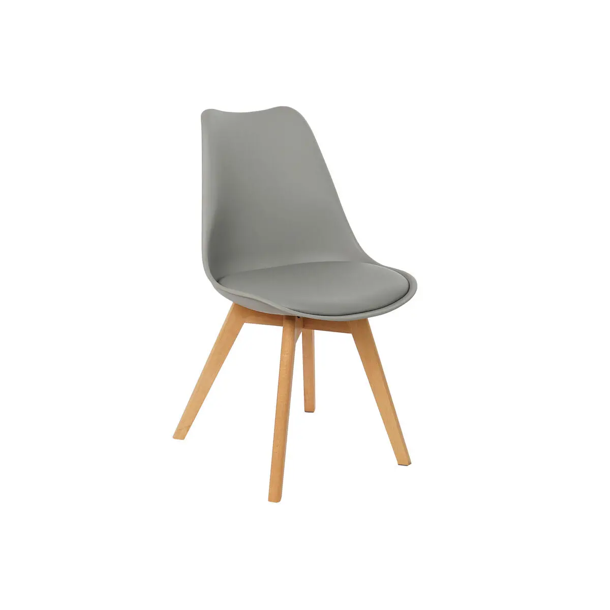 Chair Dkd Home Decor Brown Grey Natural Foam Polypropylene Beech Wood Polyurethane 48 X 55 X 83 Cm 1