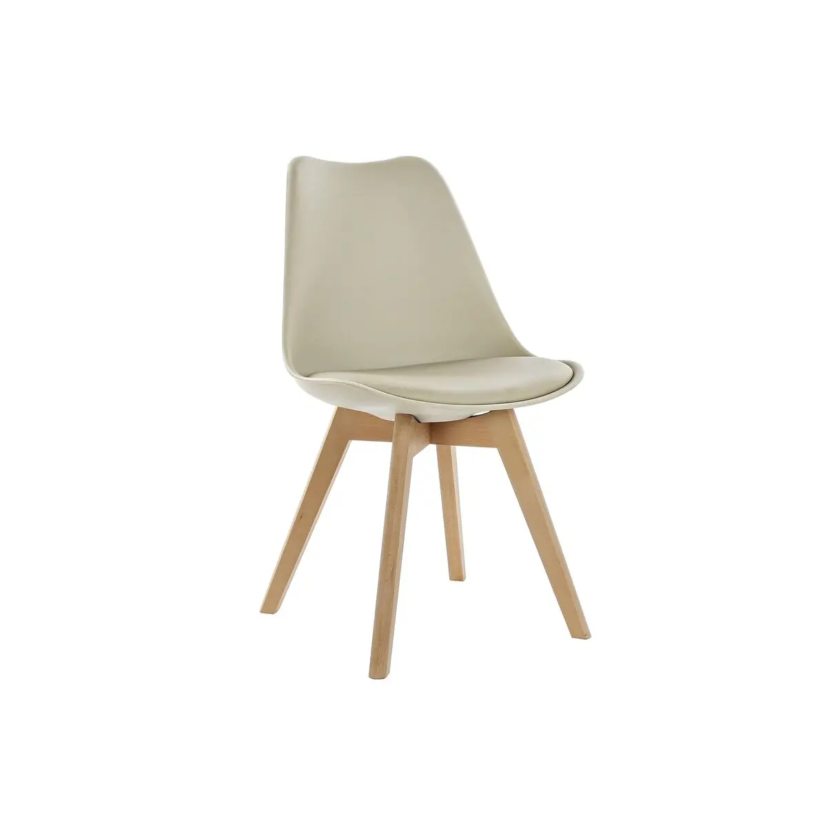 Chair Dkd Home Decor Beige Natural Foam Polypropylene Beech Wood Polyurethane 48 X 54 X 82 Cm 48 X 55 X 83 Cm 1