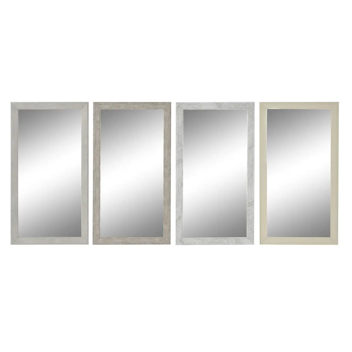 Wall Mirror Dkd Home Decor White Beige Dark Grey 36 X 2 X 66 Cm (4 Units) 1