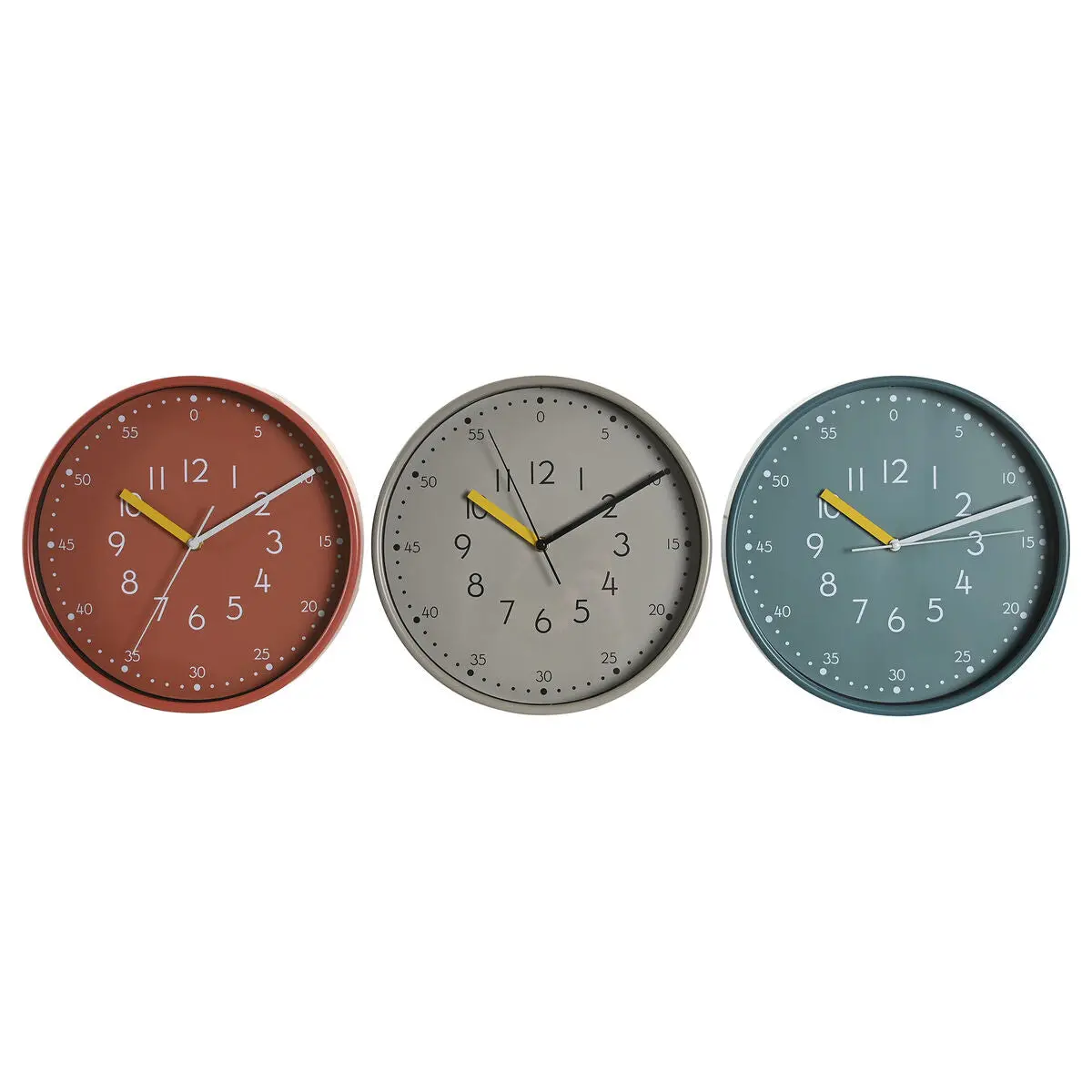Wall Clock Dkd Home Decor White Turquoise Terracotta Pvc Urban 30 X 4,3 X 30 Cm (3 Units) 1