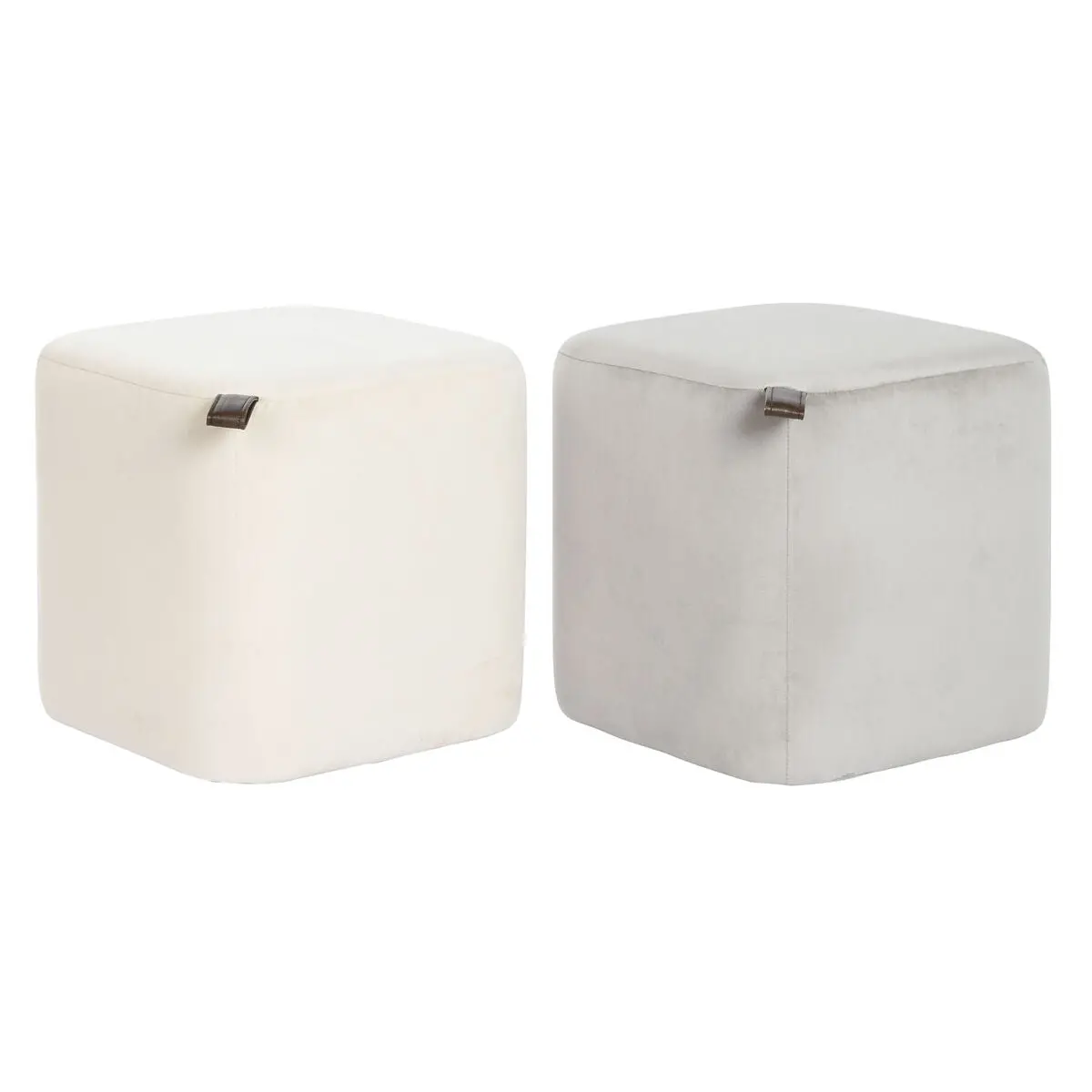 Footrest Dkd Home Decor Yellow Blue Beige Grey Scandi 35 X 35 X 35 Cm (2 Units) 1
