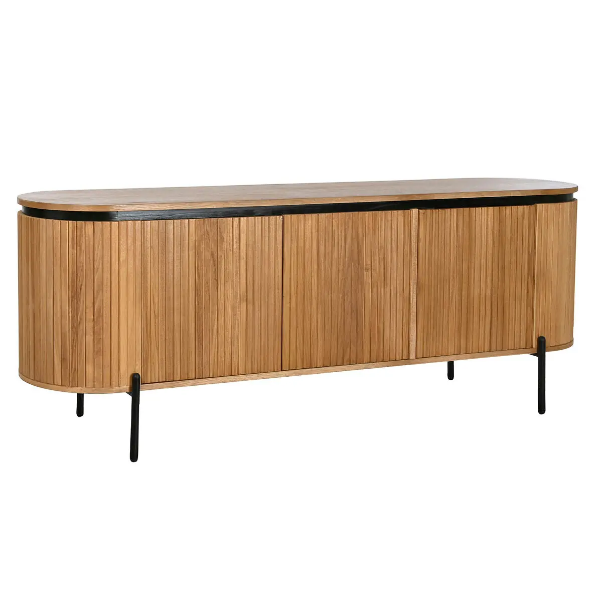 Sideboard Home Esprit Black Natural Metal Paolownia Wood 170 X 40 X 80 Cm 170 X 40 X 62 Cm 170 X 40 X 60 Cm 1