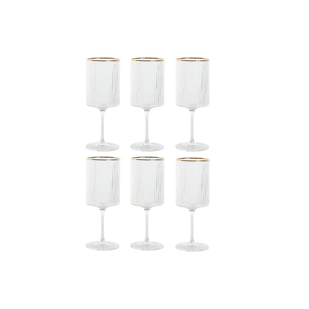 Set Of Glasses Home Esprit Transparent Golden Crystal 400 Ml (6 Units) 1