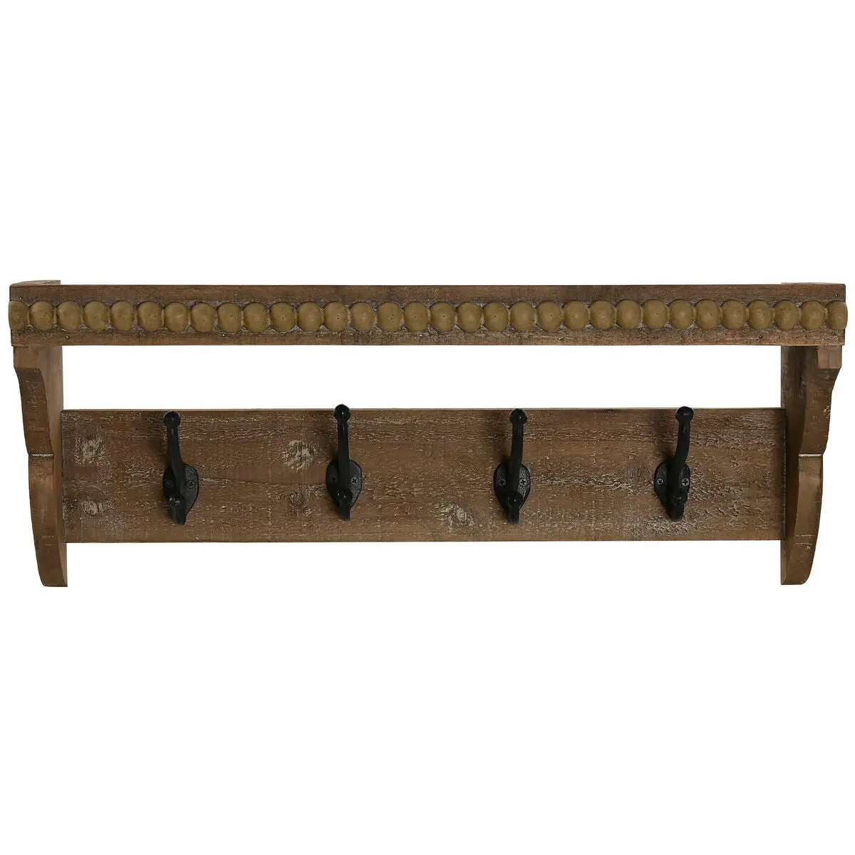 Wall Mounted Coat Hanger Home Esprit Brown Black Wood Metal 67 X 17 X 27 Cm 1