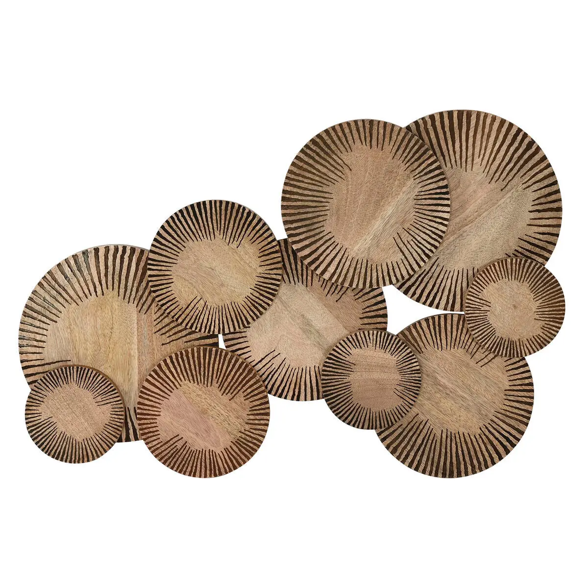 Wall Decoration Home Esprit Natural Modern Circles 84 X 4,5 X 56 Cm 1
