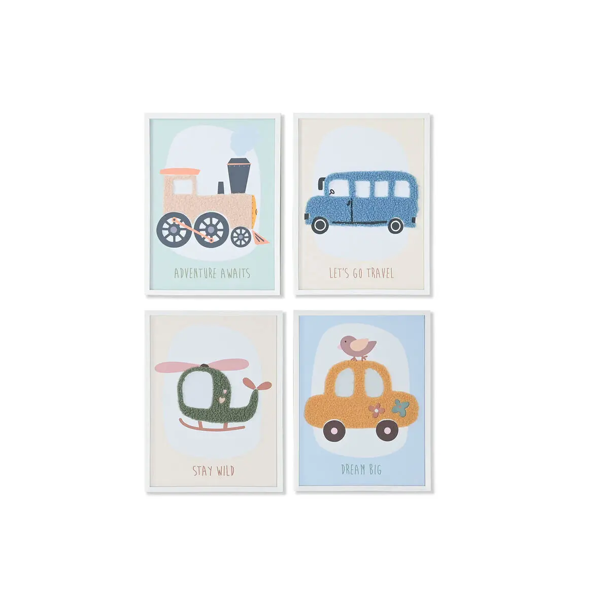 Painting Home Esprit Yellow Blue Canvas 30 X 1,8 X 40 Cm (4 Units) 1