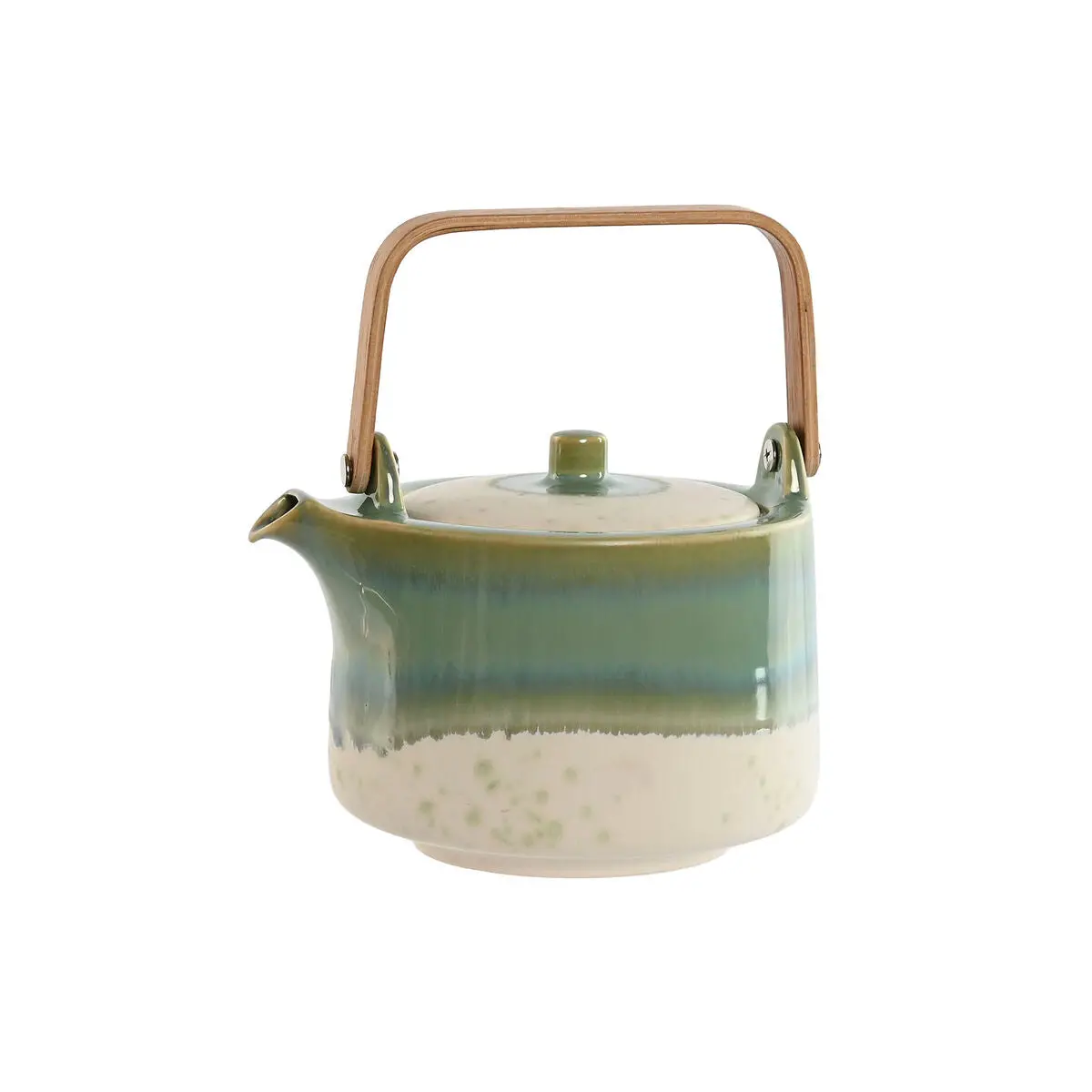 Teapot Home Esprit White Green Bamboo Porcelain 1 L 1