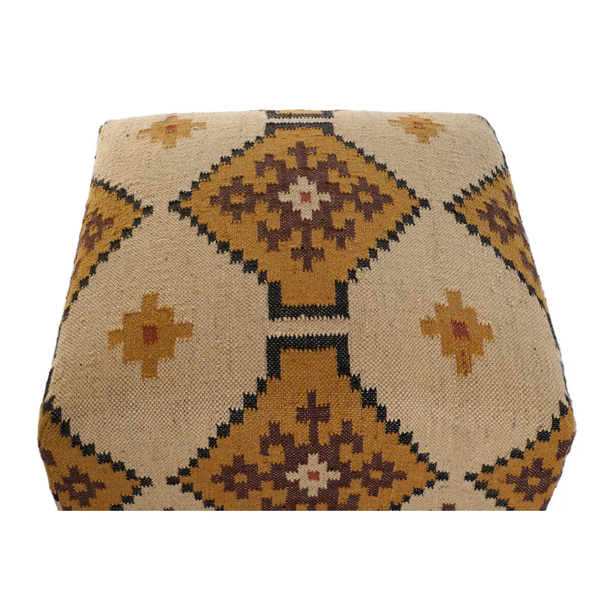 Footrest Home Esprit Beige Mustard 80 X 80 X 44 Cm 2