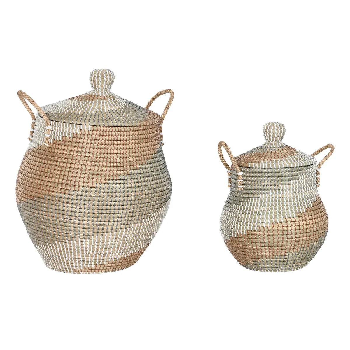 Basket Set Home Esprit Orange Natural Seagrass (2 Pieces) 1