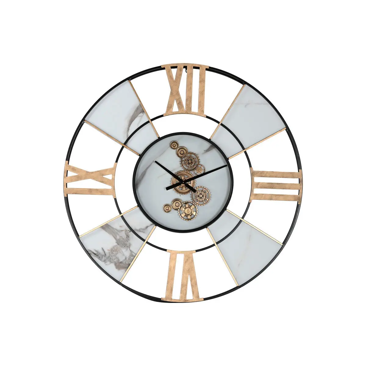 Wall Clock Home Esprit White Black Golden Metal 142 X 9 X 142 Cm 1