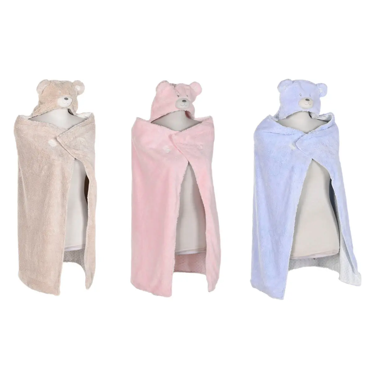 Blanket Home Esprit Blue Beige Pink 100 X 75 X 20 Cm (3 Units) 1