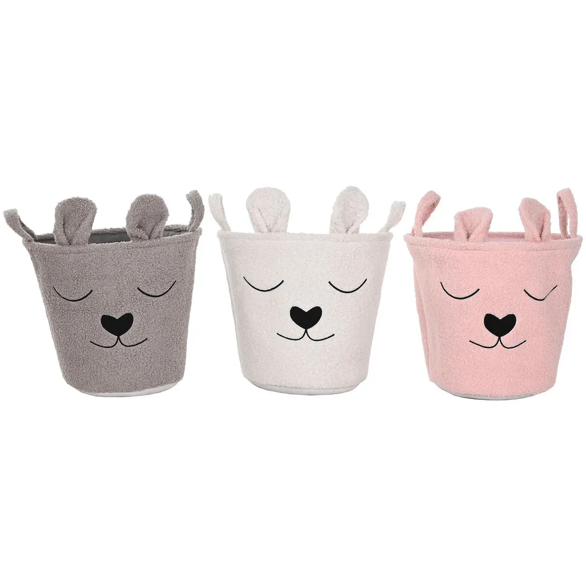 Decorative Basket Home Esprit Brown Beige Pink 35 X 35 X 41 Cm (3 Units) 1