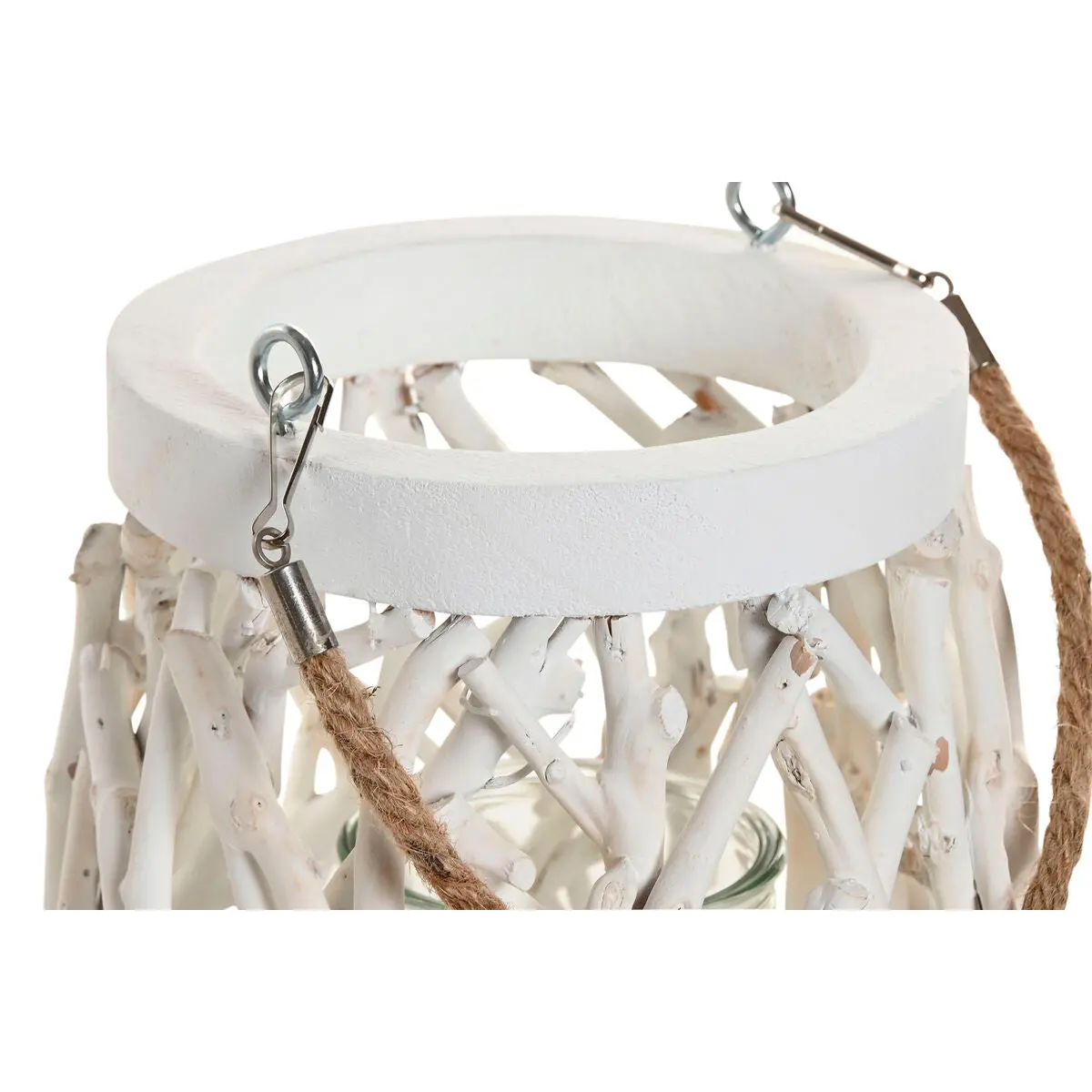 Candleholder Home Esprit White Wood Crystal 35 X 35 X 32 Cm (2 Units) 2