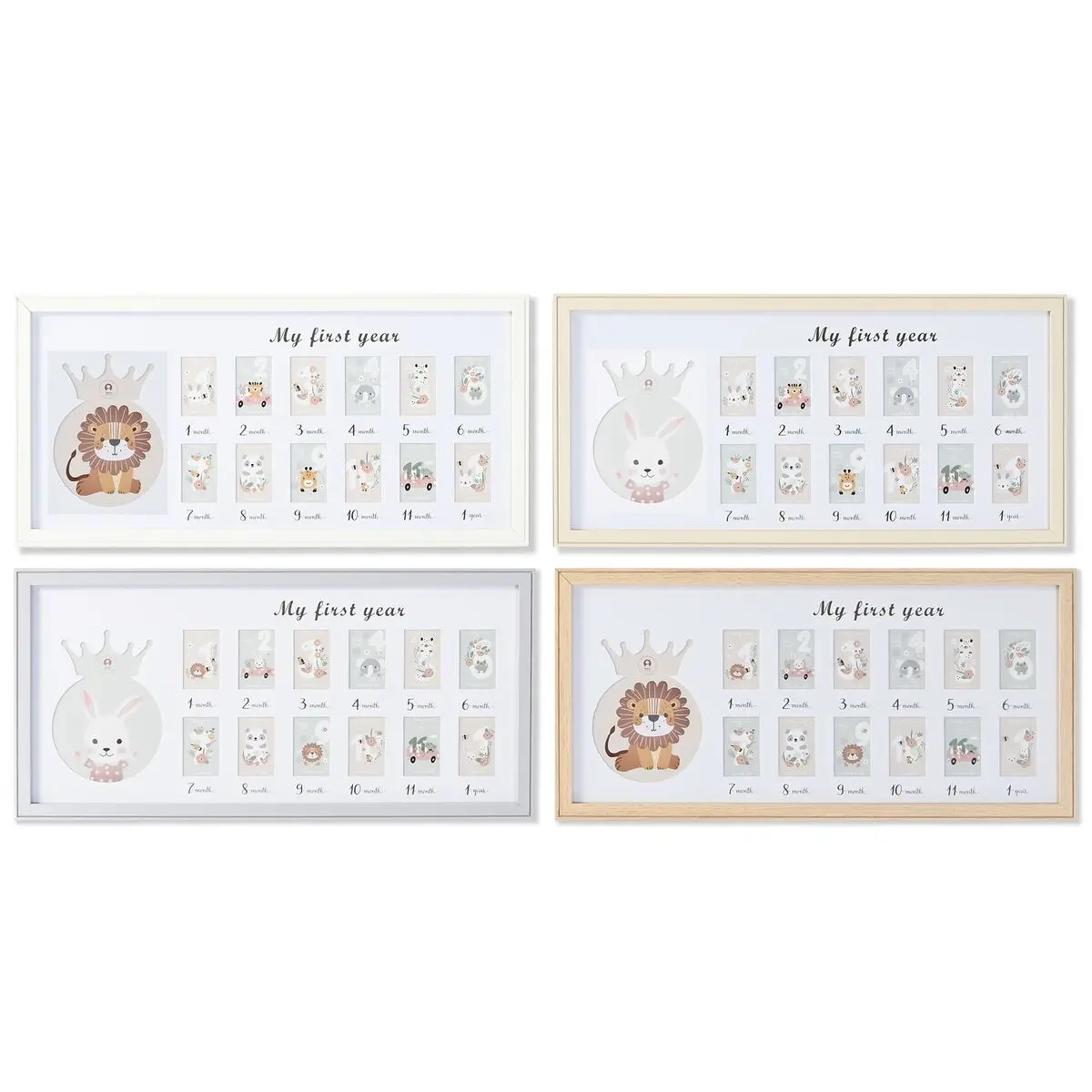 Photo Frame Home Esprit Crystal Mdf Wood 56,5 X 2 X 27,5 Cm (4 Units) 1