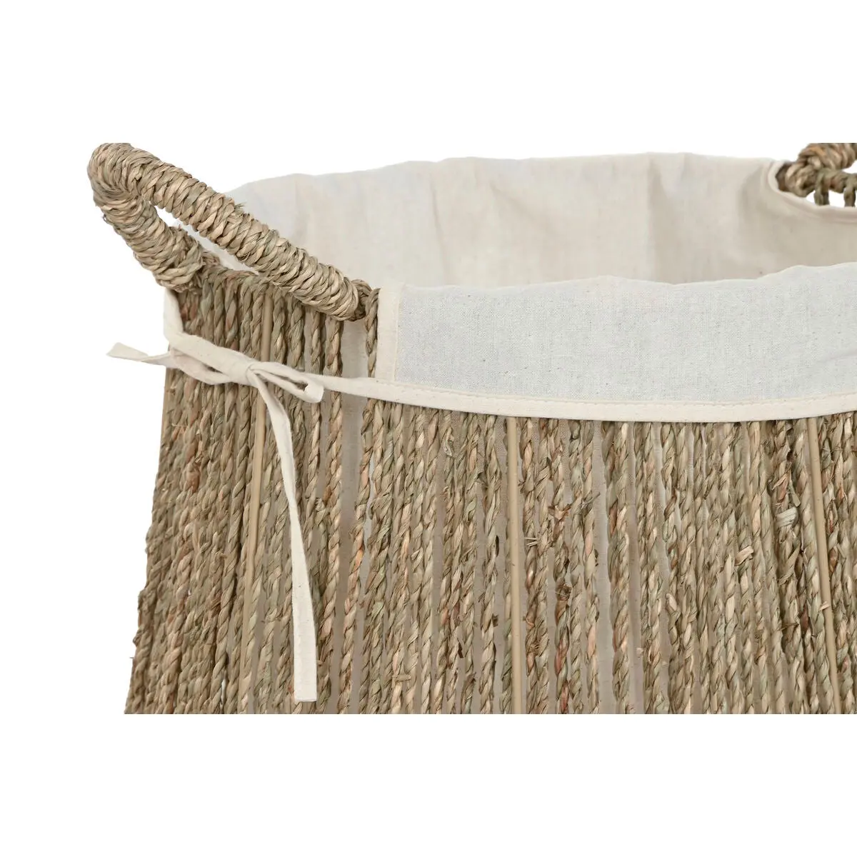 Laundry Basket Home Esprit White Natural Marine Algae 43 X 43 X 48 Cm (2 Units) 2