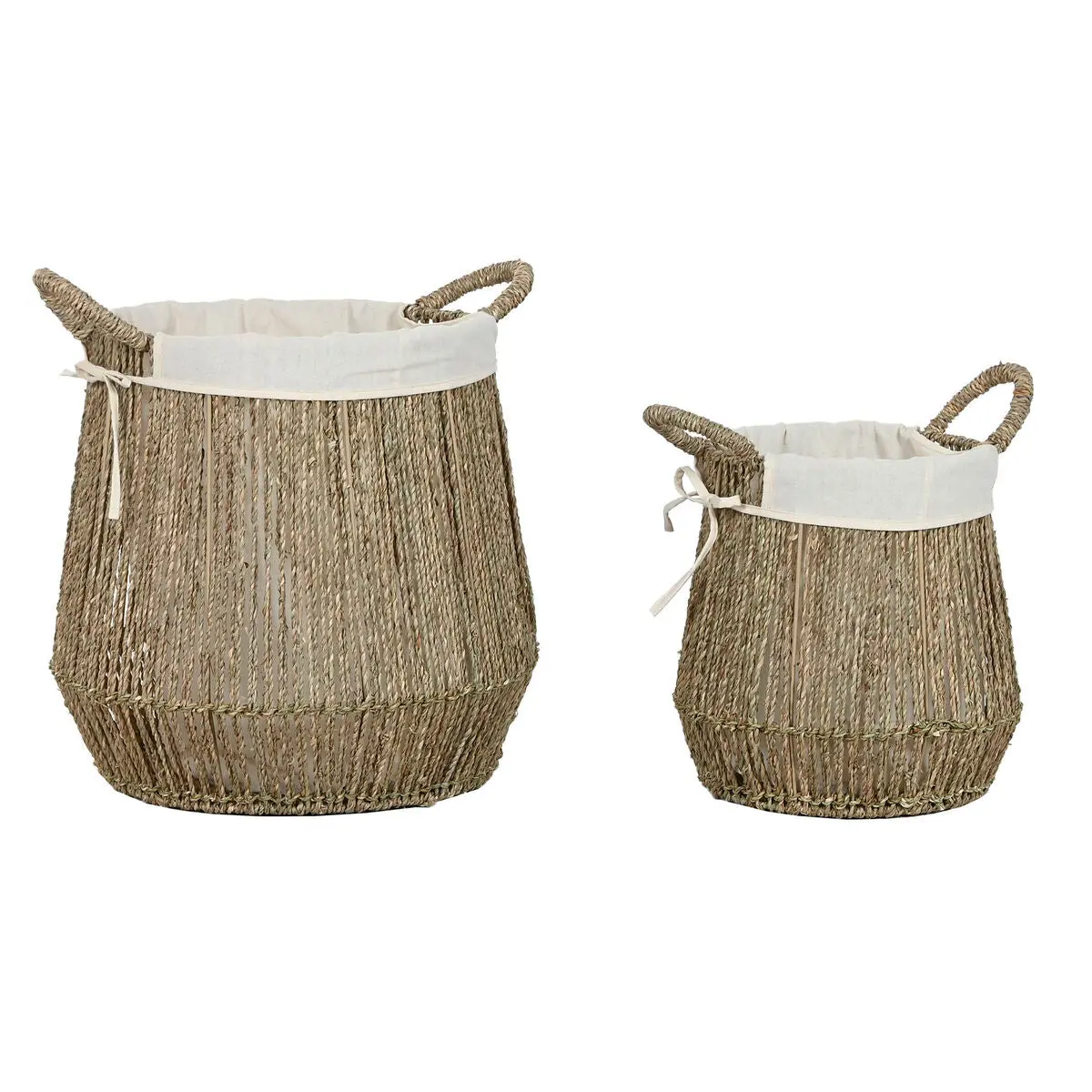 Laundry Basket Home Esprit White Natural Marine Algae 43 X 43 X 48 Cm (2 Units) 1