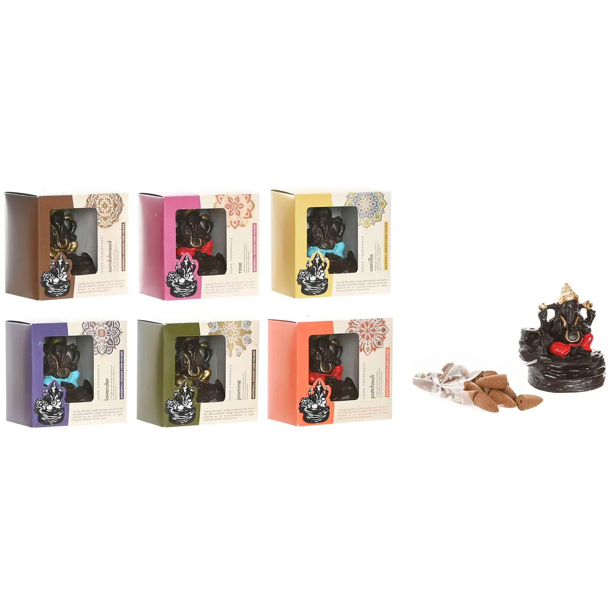 Essential Oil Burner Home Esprit Ceramic Mandala Indian Man 13 X 8 X 12,5 Cm Incense (6 Units) 1