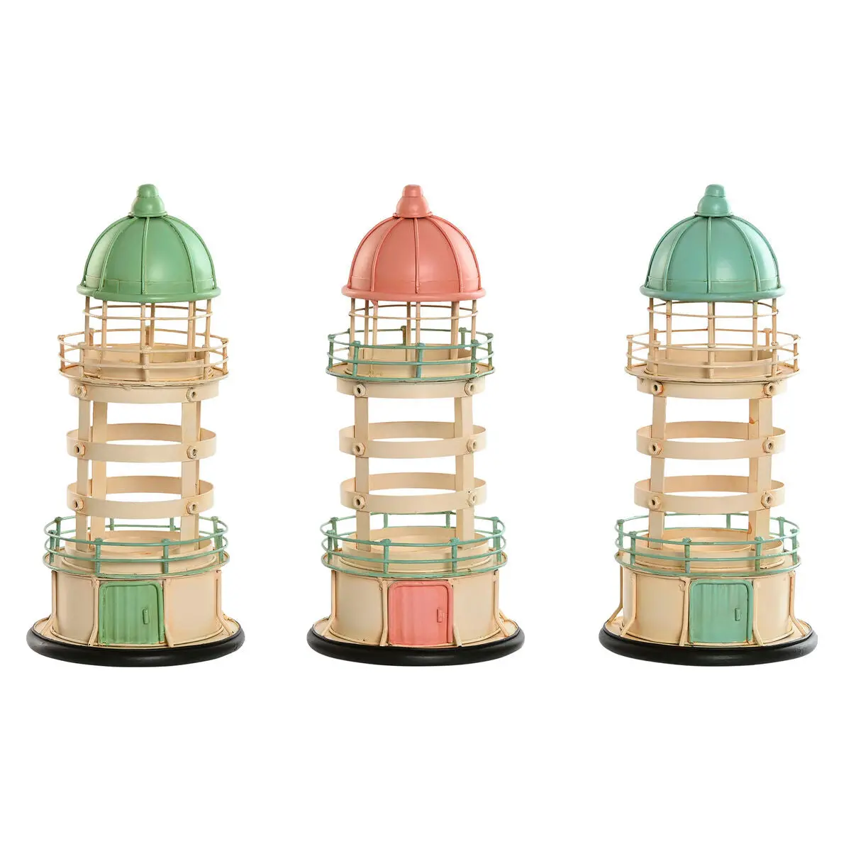 Decorative Figure Home Esprit Blue Green Pink 13 X 13 X 27,5 Cm (3 Units) 1
