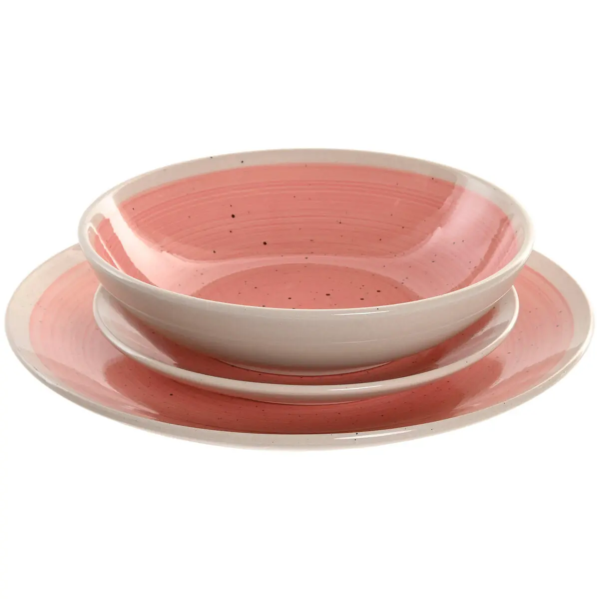Tableware Home Esprit White Pink Stoneware 18 Pieces 1