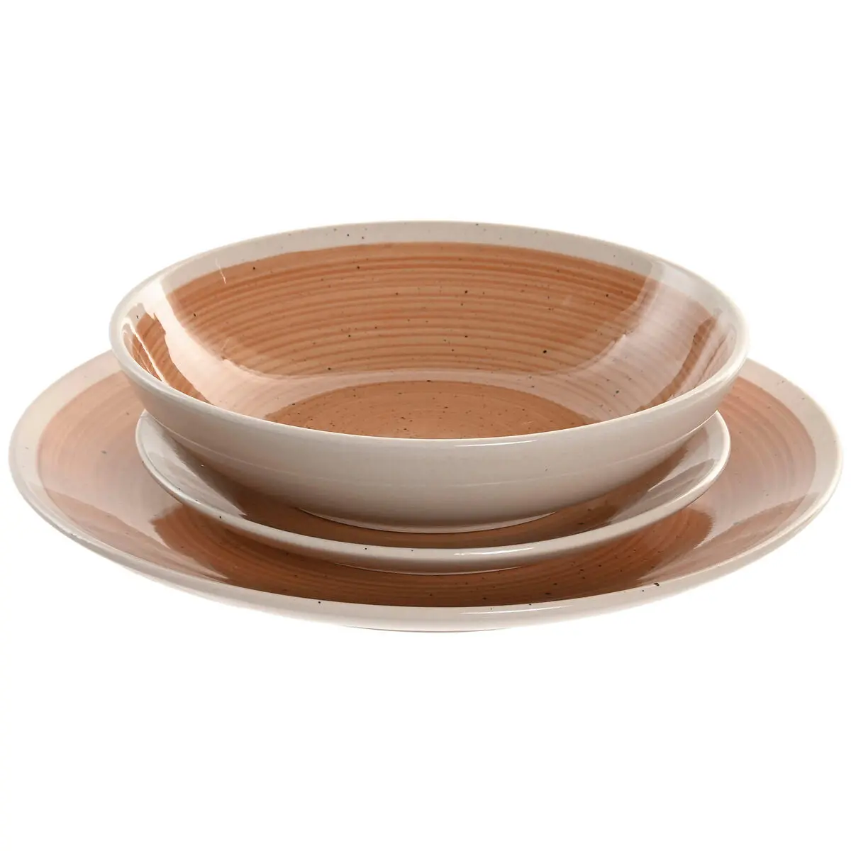 Tableware Home Esprit White Orange Stoneware 18 Pieces 1