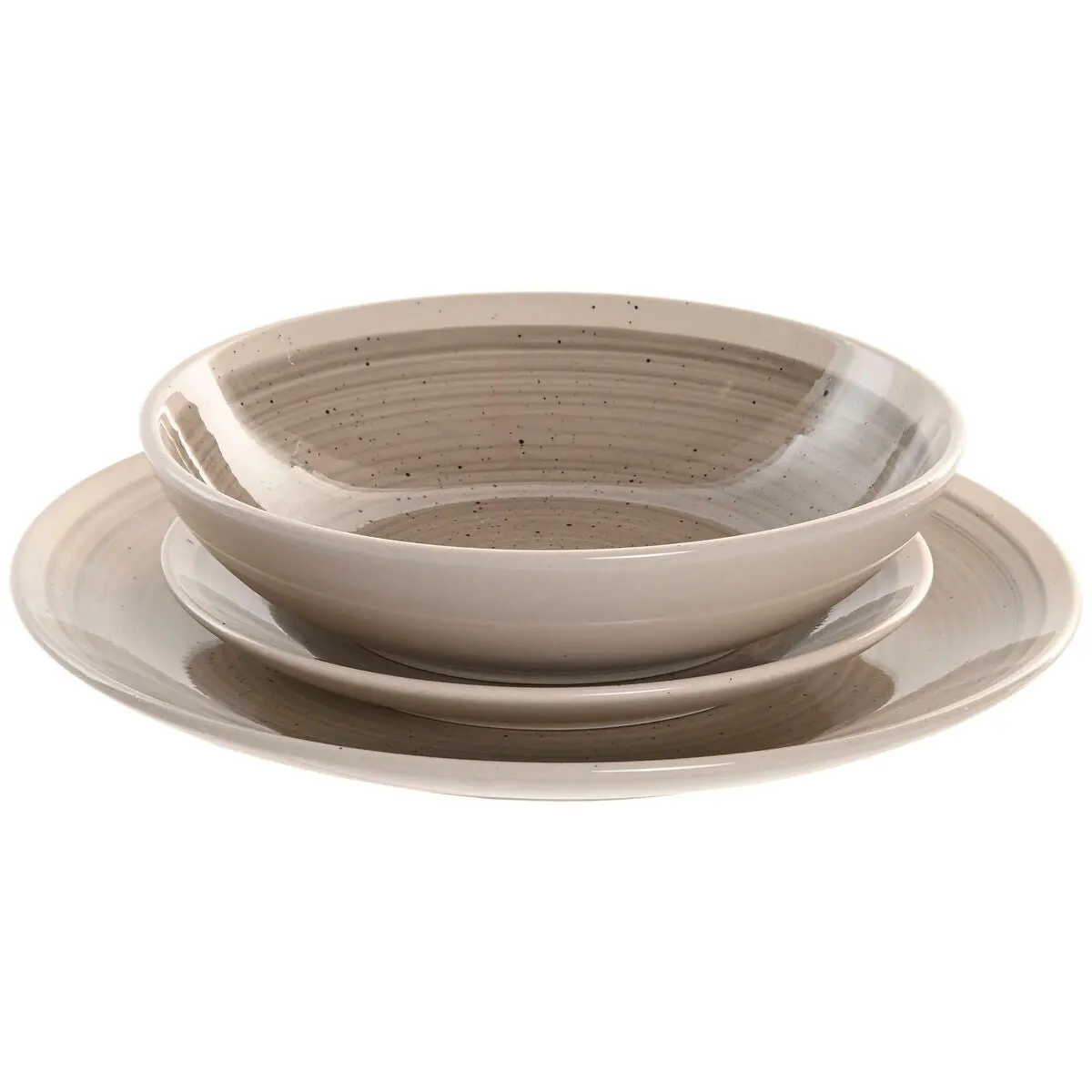 Tableware Home Esprit Beige Grey Stoneware 18 Pieces 1