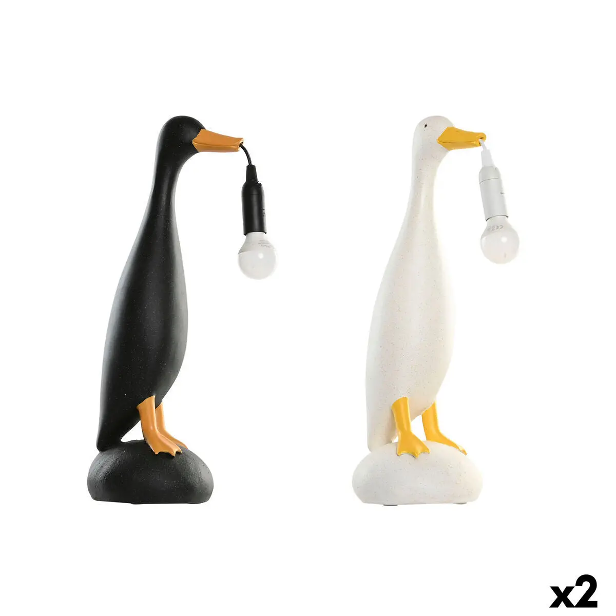 Desk Lamp Home Esprit Yellow White Black 25 W 220 V (2 Units) 1