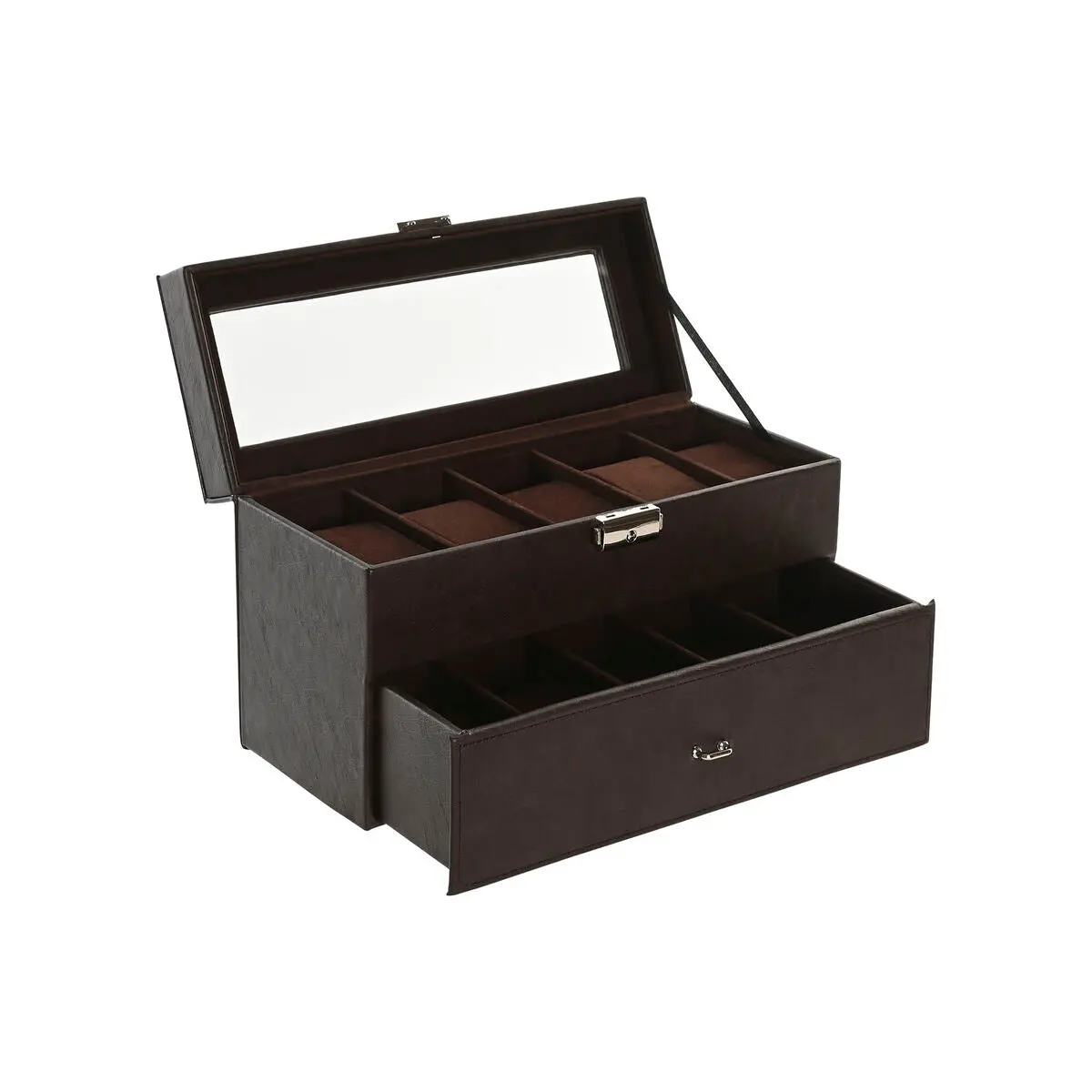 Jewelry Box Home Esprit Brown Polyurethane Crystal Mdf Wood 27,5 X 11 X 15 Cm 1