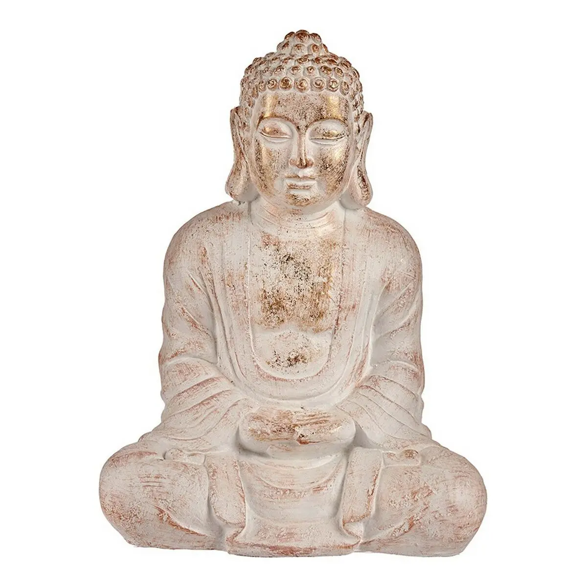 Decorative Garden Figure Ibergarden White Golden Polyresin 25 X 57 X 42,5 Cm Buddha 1