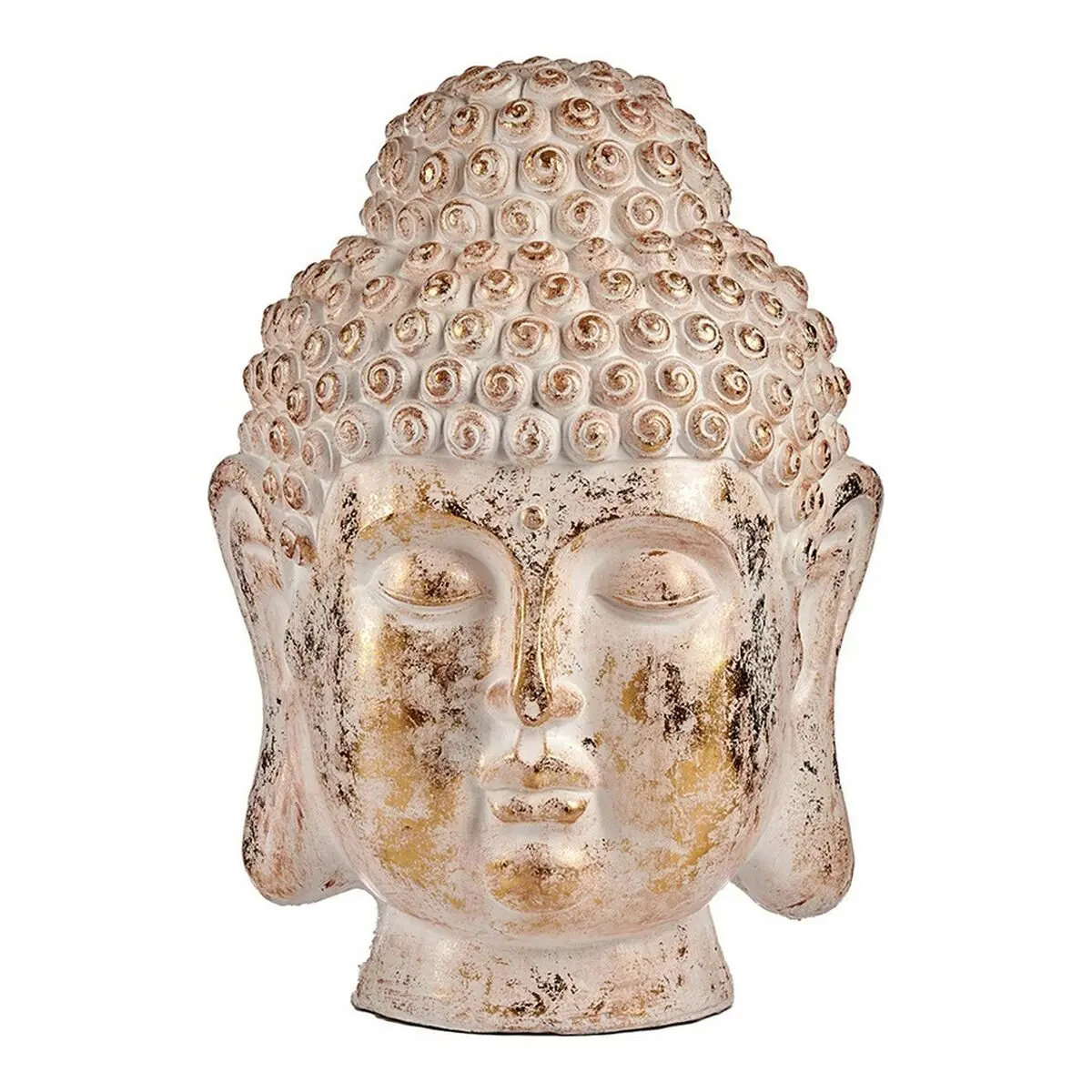 Decorative Garden Figure Ibergarden White Golden Polyresin 45,5 X 68 X 48 Cm Head Buddha 1