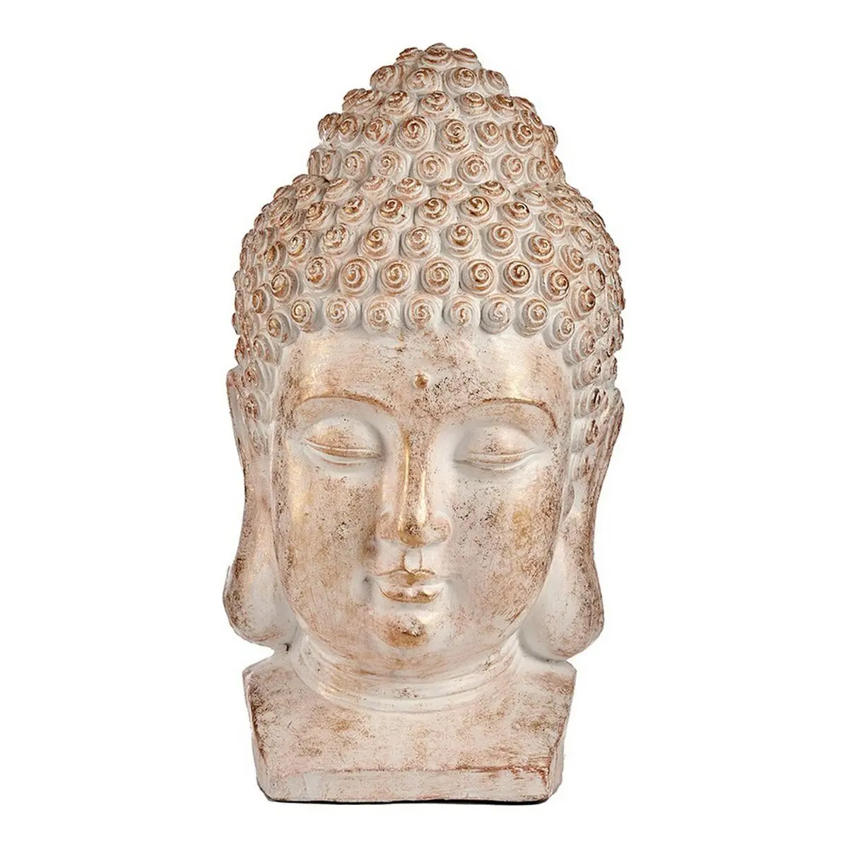 Decorative Garden Figure Ibergarden Cc20488 White Golden Polyresin 35 X 65,5 X 38 Cm Head Buddha 1