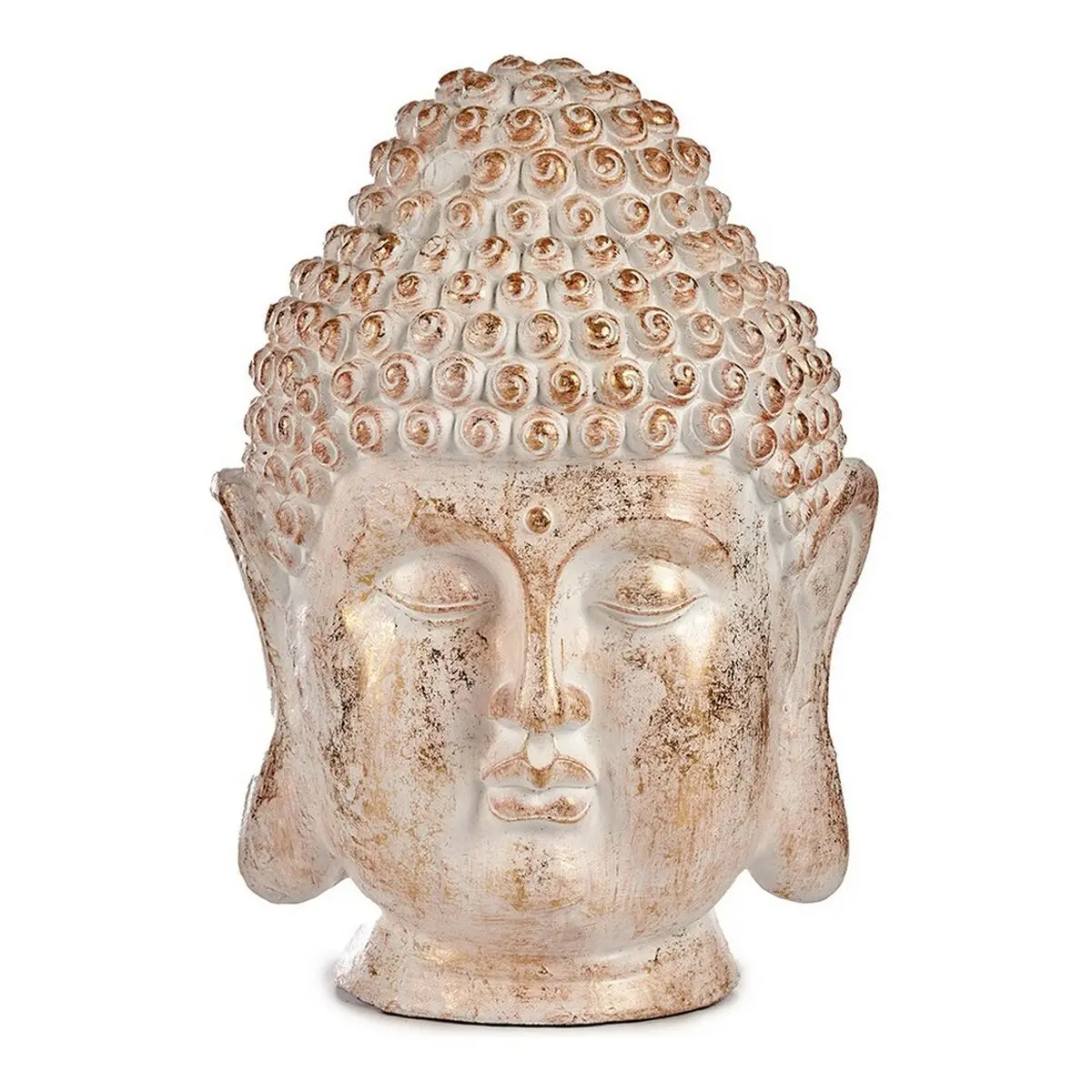 Decorative Garden Figure Ibergarden Cc20431 White Golden Polyresin 31,5 X 50,5 X 35 Cm Head Buddha 1