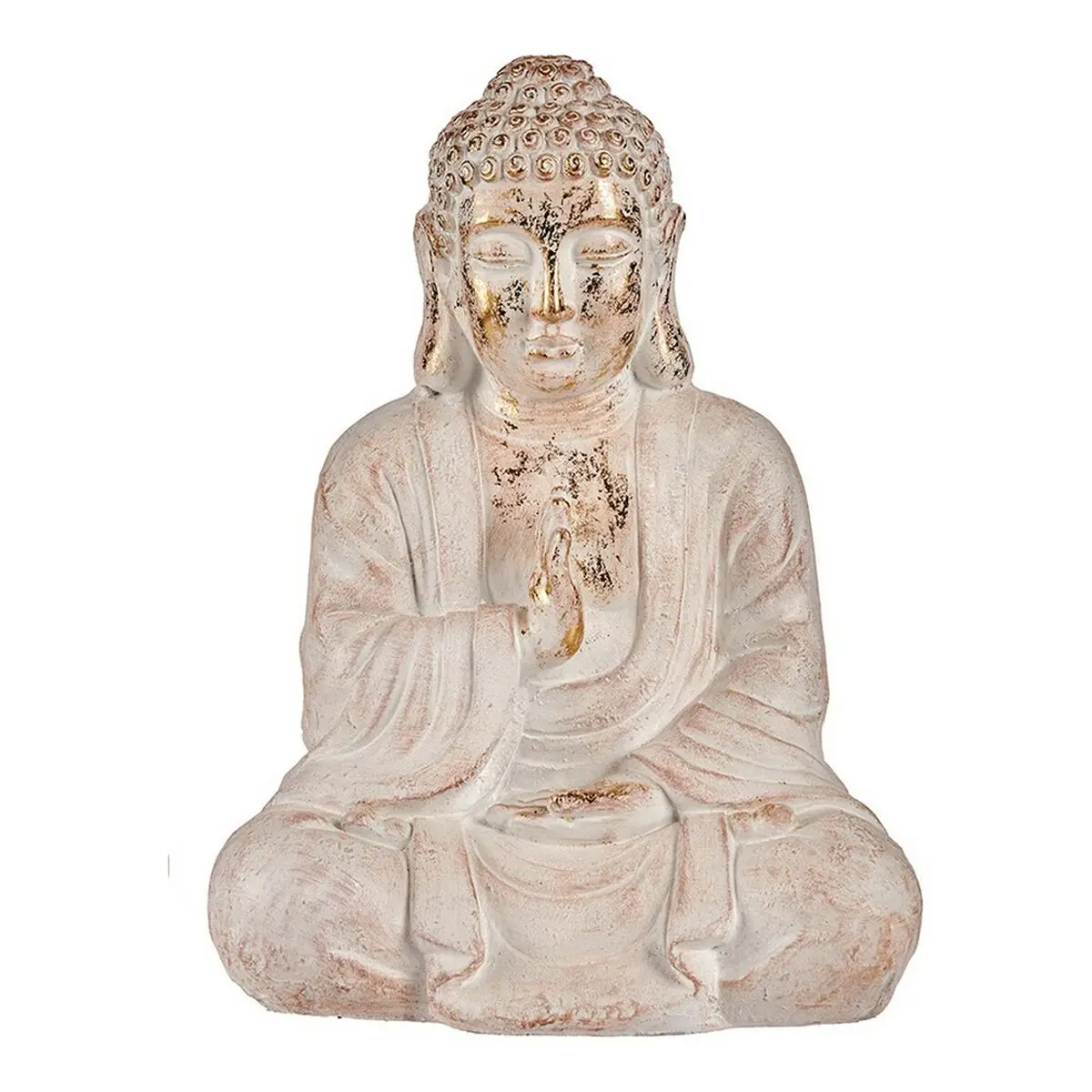 Decorative Garden Figure Ibergarden White Golden Polyresin 23,5 X 49 X 36 Cm Buddha 1