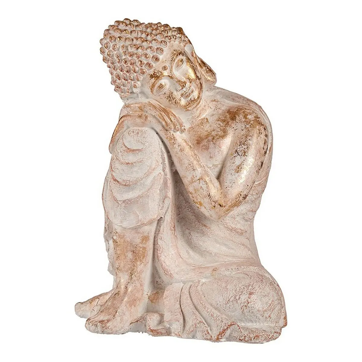 Decorative Garden Figure Ibergarden White Golden Polyresin 35,5 X 54,5 X 42 Cm Buddha 1
