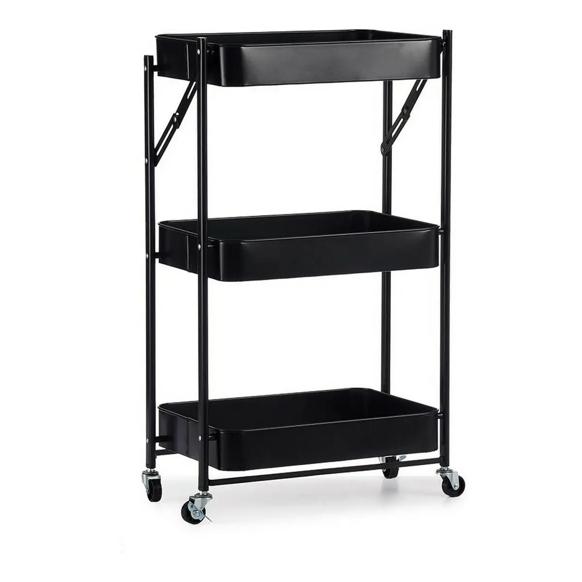 Vegetable Trolley Black Steel Plastic (29,5 X 78,5 X 45,5 Cm) 1