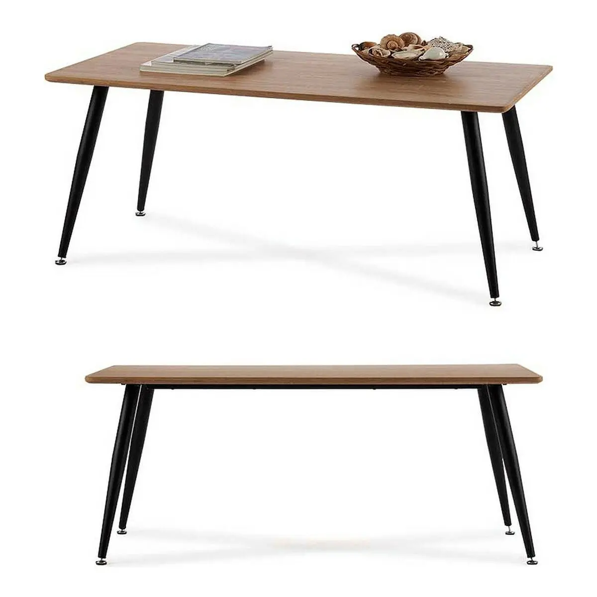 Centre Table Gift Decor Brown Black Wood 60 X 110 X 45 Cm 2