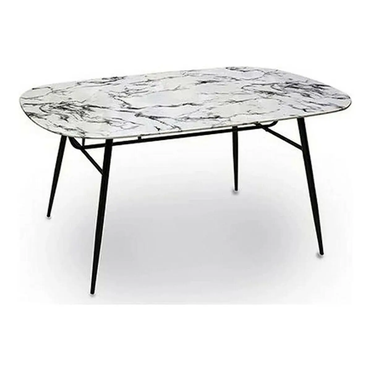 Side Table Gift Decor White Black 90 X 76,5 X 160 Cm Tempered Glass 1
