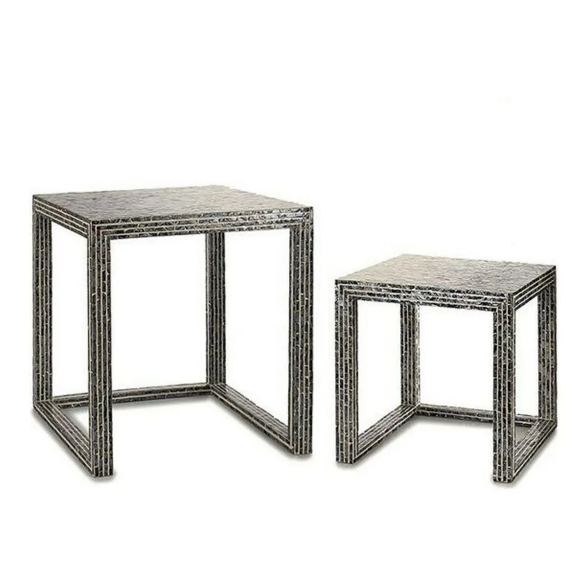 Side Table Gift Decor Big-S3603676 Grey Mother Of Pearl 42,5 X 61 X 60 Cm (2 Pieces) (2 Units) 1