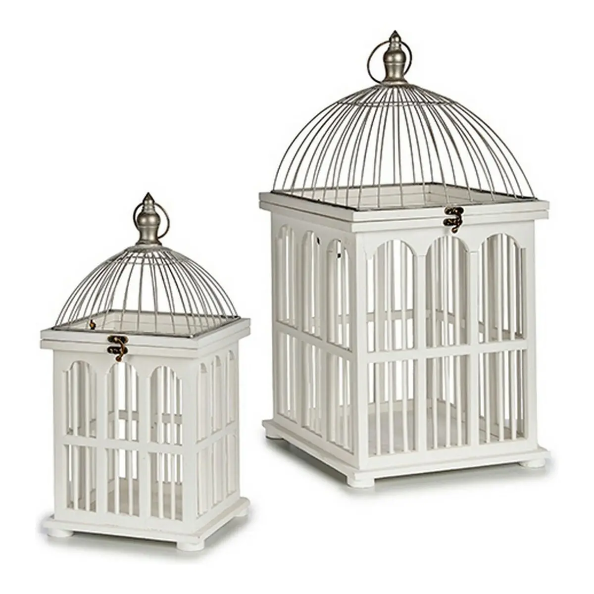 Decorative Cage Gift Decor 1014056 White 30 X 59 X 30 Cm (2 Units) 1