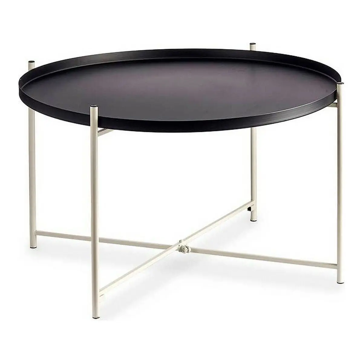 Side Table Gift Decor White Black 76,5 X 46 X 76,5 Cm 1