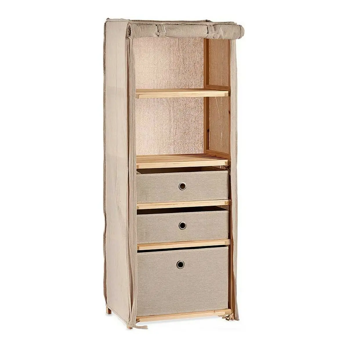 Shelves Kipit Brown Beige Wood Cloth 28 X 113 X 42 Cm 1