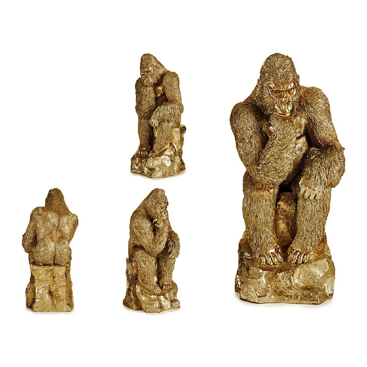 Decorative Figure Gift Decor Golden Gorilla 20,5 X 47 X 23,5 Cm 1