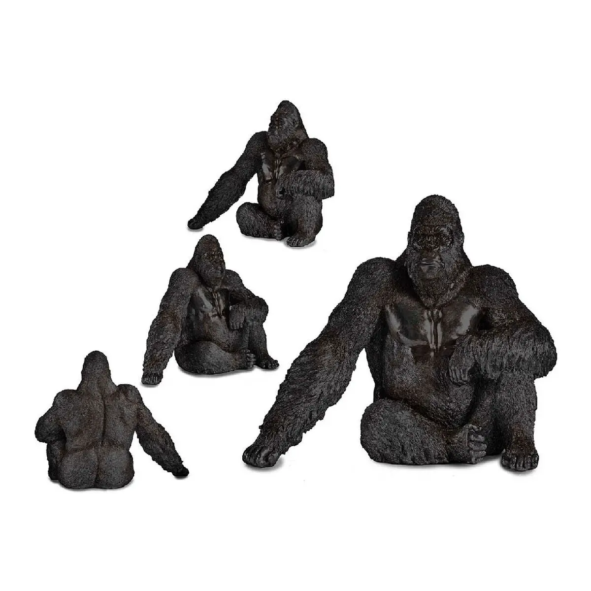 Decorative Figure Gift Decor Black Gorilla 34 X 50 X 63 Cm 1
