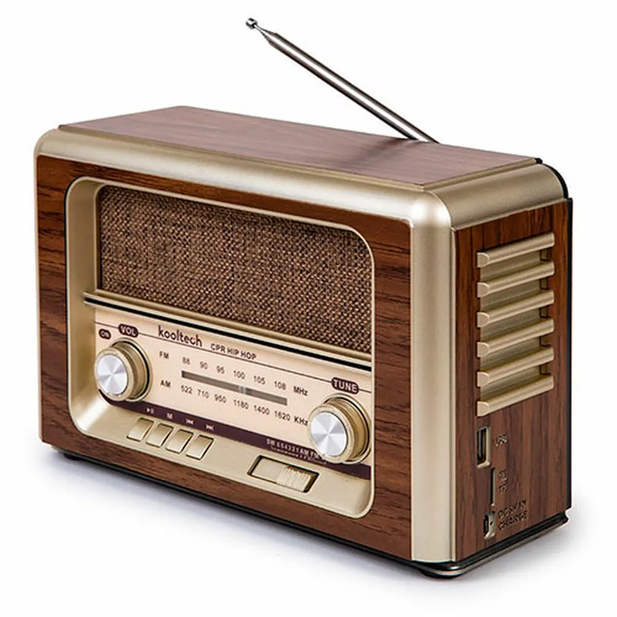 Portable Bluetooth Radio Kooltech Retro Am/Fm 1