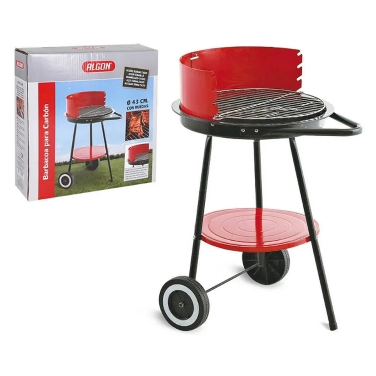 Coal Barbecue With Wheels Algon Ven8433774694908 54 X 45 X 71 Cm 1
