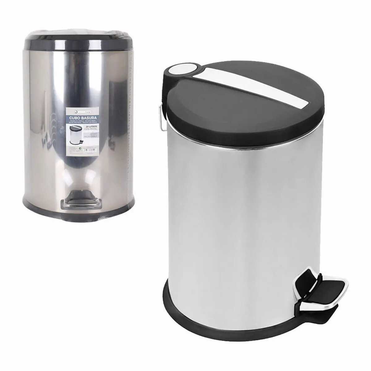 Waste Bin Confortime Silver 20 L (29 X 29 X 44 Cm) 1