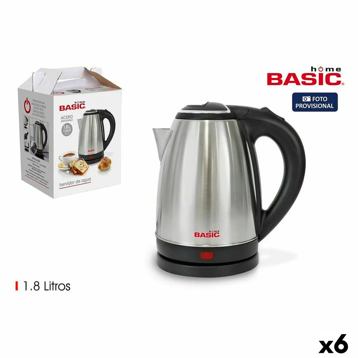 Electric Kettle With Led Light Basic Home 1500 W (1,8 L) 1