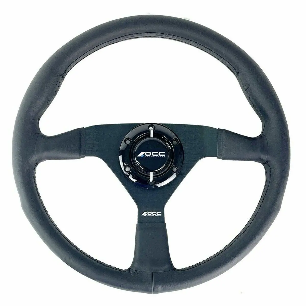 Racing Steering Wheel Occ Motorsport Occvol014 Black Leather 350 Mm 1